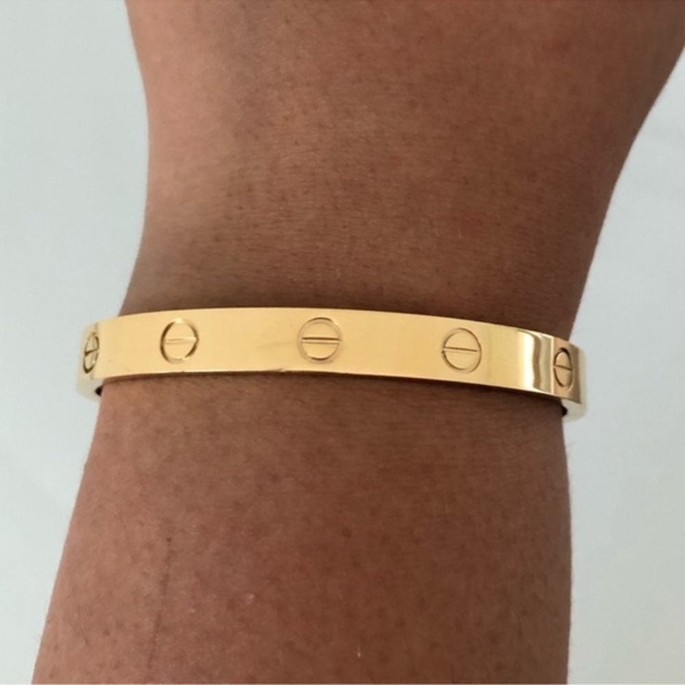 Gold Screw Bracelet Cuff Bangle